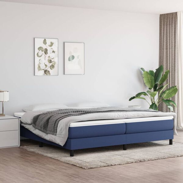 vidaXL Boxspring posteľ s matracom modrá 200x200 cm látka