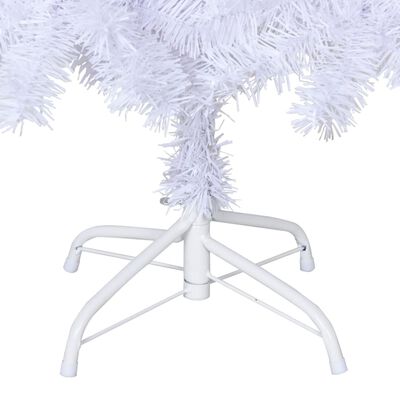 vidaXL Umelý vianočný stromček s hustým ihličím, biely 210 cm, PVC