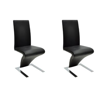 vidaXL Jedálenské stoličky 2 ks, čierne, umelá koža