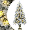 vidaXL Zasnežen&yacute; mini vianočn&yacute; stromček 120 cm 100 LED Tepl&aacute; biela PVC