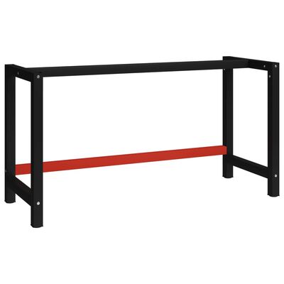 vidaXL Rám na pracovný stôl kovový 150x57x79 cm čierno-červený
