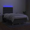 vidaXL Boxspring posteľ s matracom a LED, tmavosiv&aacute; 120x190 cm, l&aacute;tka