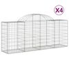 vidaXL Obl&uacute;kov&eacute; gabionov&eacute; ko&scaron;e 4 ks 200x50x80/100cm pozinkovan&eacute; železo