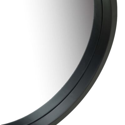 vidaXL Nástenné zrkadlo s popruhom čierne 60 cm
