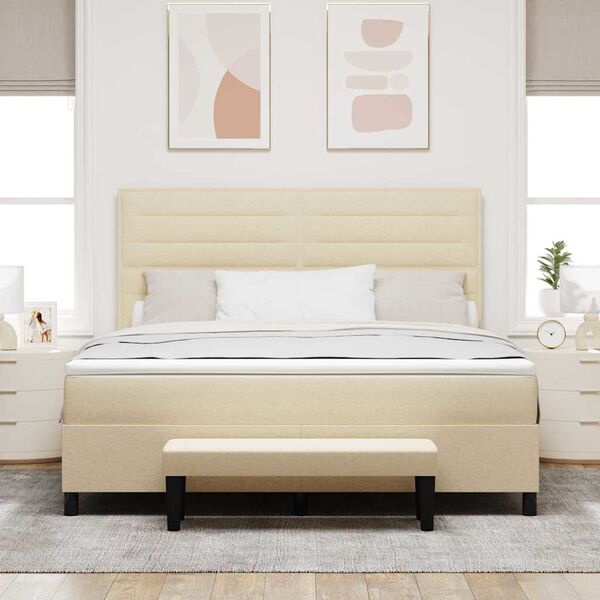 vidaXL Posteľ s pružinov&yacute;m r&aacute;mom s matracmi Kr&eacute;mov&aacute; 180 x 200 cm l&aacute;tka