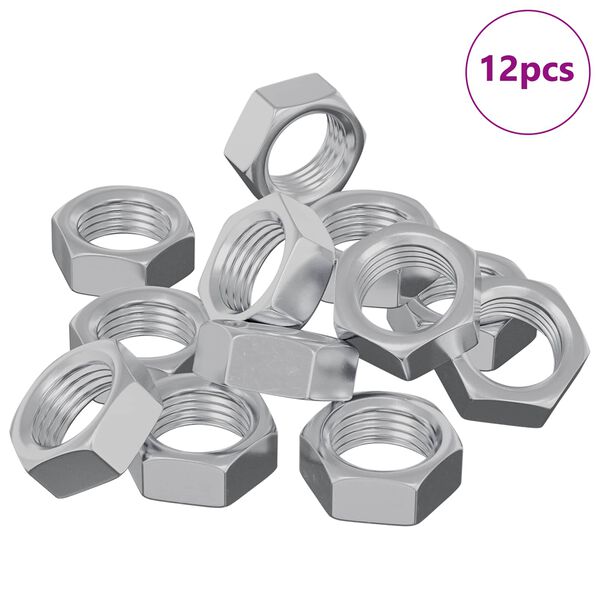 vidaXL Hex matica 12 pcs Strieborn&aacute; M6 Kov
