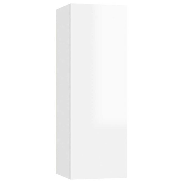 vidaXL TV skrinka, leskl&aacute; biela 30,5x30x90 cm, kompozitn&eacute; drevo