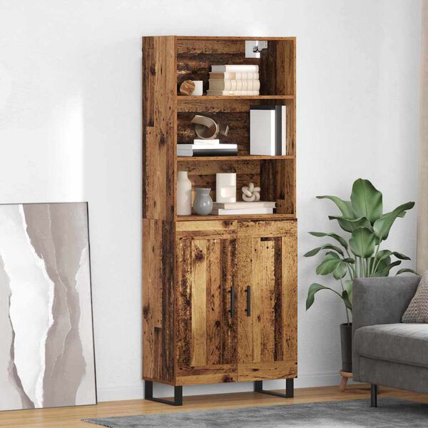 vidaXL Highboard Star&eacute; drevo 69,5 x 34 x 180 cm Kompozitn&eacute; drevo