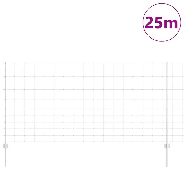 vidaXL Plot s podperou Strieborn&aacute; 1,2 x 25 m Oceľ