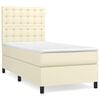 vidaXL Boxspring posteľ s matracom kr&eacute;mov&aacute; 80x200 cm umel&aacute; koža