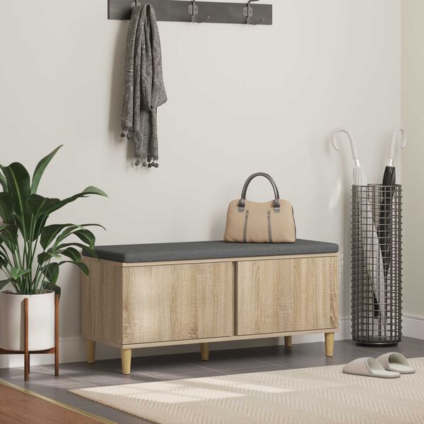vidaXL Predsieňov&aacute; lavica s vank&uacute;&scaron;om Sonoma dub 60 x 38 x 46 cm