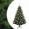 vidaXL Umel&yacute; vianočn&yacute; stromček s guľami 120 cm 150 LED Tepl&aacute; biela
