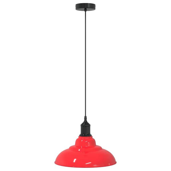 VidaXL Závesná lampa výškovo nastaviteľná E27 lesk červená Ø 31 cm kov