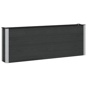 vidaXL Vyv&yacute;&scaron;en&yacute; z&aacute;hradn&yacute; z&aacute;hon Čierna 200 x 30 x 72 cm WPC a hlin&iacute;k