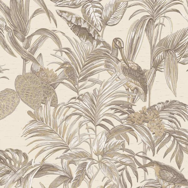 DUTCH WALLCOVERINGS Tapeta Bird-of-Paradise krémová