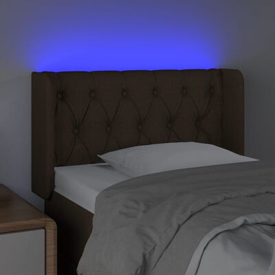 vidaXL Čelo postele s LED čierne 83x16x78/88 cm látka