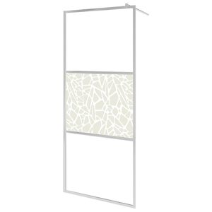 vidaXL Sprchov&eacute; clony Strieborn&aacute; 90 x 195 cm Sklo a hlin&iacute;k