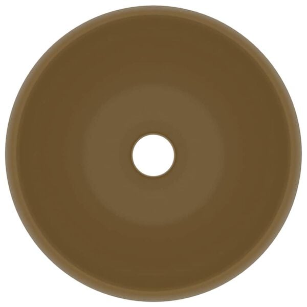 vidaXL Luxusn&eacute; um&yacute;vadlo, okr&uacute;hle, matn&eacute; kr&eacute;mov&eacute; 40x15 cm, keramika