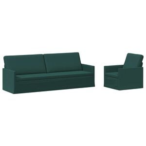 vidaXL Sada pohoviek 2 pcs Tmavozelen&aacute; L&aacute;tka