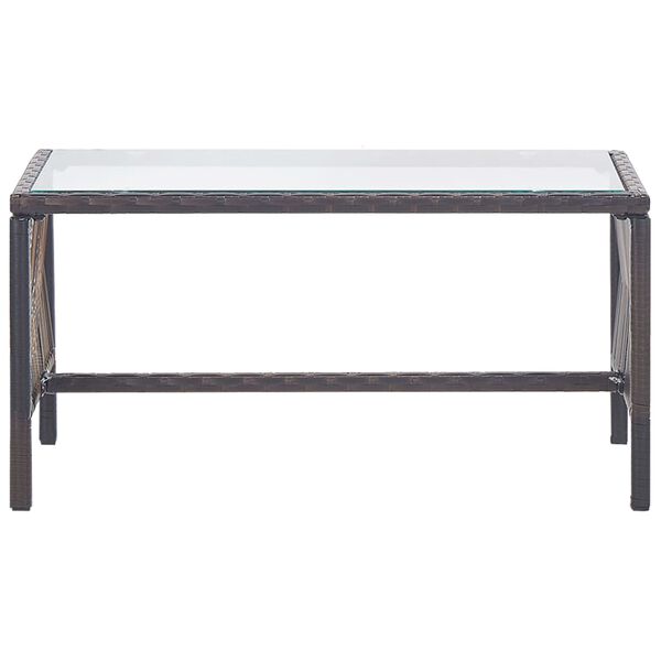 vidaXL 4-dielna záhradná sedacia súprava s vankúšmi hnedá polyratanová