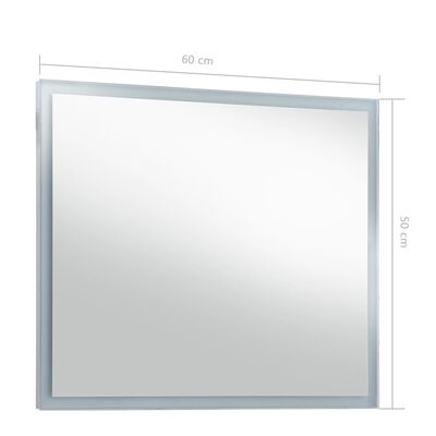 vidaXL Kúpeľňové nástenné zrkadlo s LED osvetlením 60x50 cm