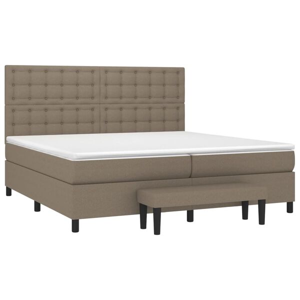 vidaXL Boxspring posteľ s matracom sivohned&yacute; 200x200 cm l&aacute;tka