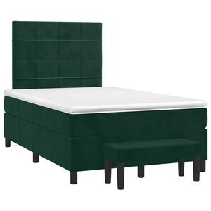 vidaXL Boxspring posteľ s matracom, tmavozelen&aacute; 120x190cm, zamat