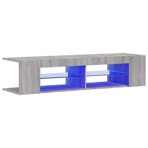 vidaXL TV skrinka s LED, sivý dub sonoma 135x39x30 cm