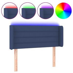 vidaXL Čelo postele s LED modr&eacute; 83x16x78/88 cm l&aacute;tka
