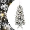vidaXL Umel&yacute; Skl&aacute;pac&iacute; Vianočn&yacute; Stromček 150 LED Zelen&aacute; a biela 150 cm