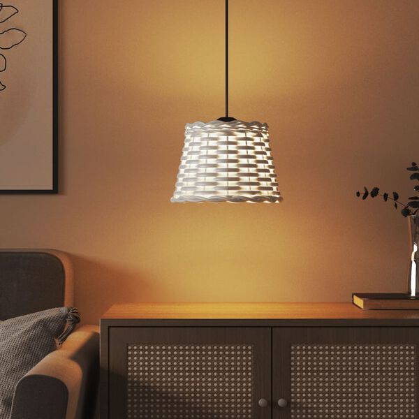 vidaXL Tienidlo na stropnú lampu biele Ø20x15 cm prútené