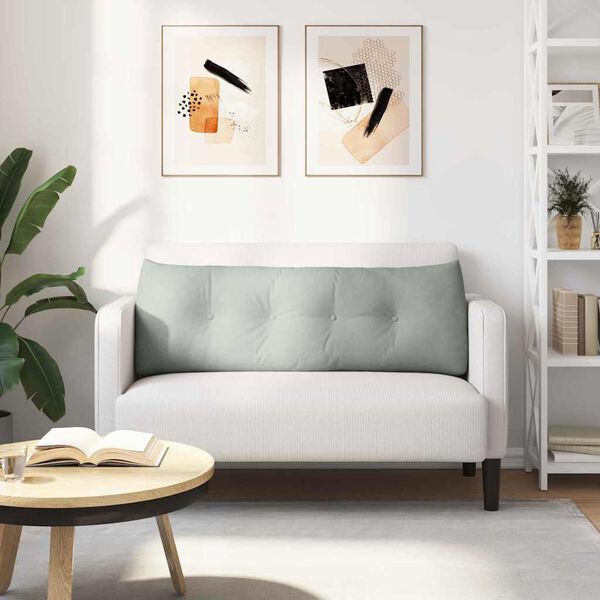 vidaXL Podu&scaron;ka na chrb&aacute;t Svetlosiv&aacute; 140 x 24 x 50 cm Zamat