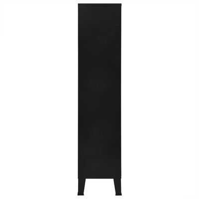 vidaXL Knižnica priemyselný štýl čierna 90x40x180 cm oceľová