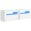 vidaXL Nočn&eacute; stol&iacute;ky 2 ks s LED, biele 60x35x40 cm