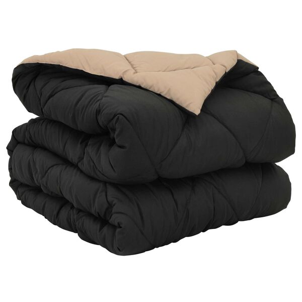 vidaXL Prikr&yacute;vka na cel&yacute; rok Čierna a taupe 200 x 155 cm Mikrovl&aacute;kno