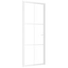 vidaXL Vn&uacute;torn&eacute; dvere 83x201,5 cm biele ESG sklo a hlin&iacute;k