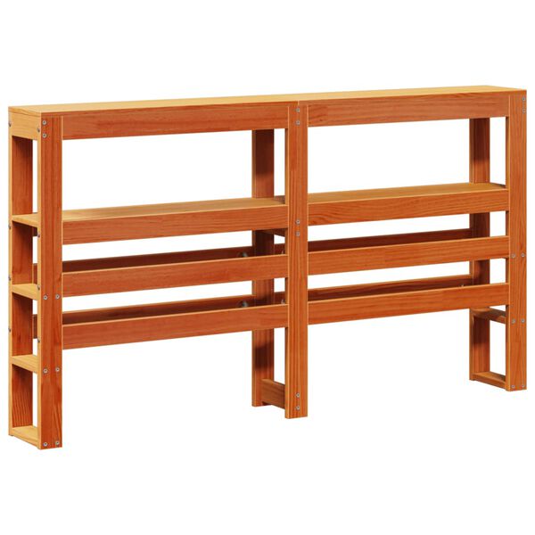 vidaXL Čelo postele s policami voskovo hned&eacute; 160 cm mas&iacute;vna borovica