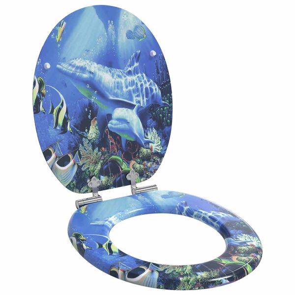 vidaXL WC sedadlo 2 pcs Modr&aacute; 44 x 38 cm MDF doska