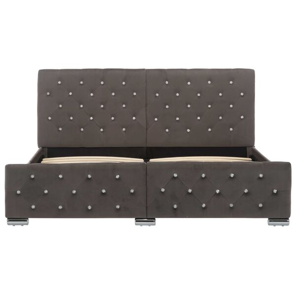 vidaXL Posteľný rám, sivý, zamat 160x200 cm