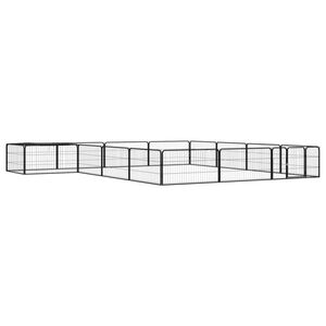 vidaXL Ohr&aacute;dka pre psov 16 panelov čierna 100x50 cm pr&aacute;&scaron;kovan&aacute; oceľ