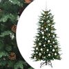 vidaXL Umel&yacute; vianočn&yacute; stromček s vianočn&yacute;mi guľami 150 cm 150 LED