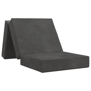 vidaXL Skladacia pohovka na span&iacute; 75 x 63 x 45 cm Tmavosiv&aacute;