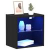 vidaXL Floating Shelf with LED Light 2 pcs Čierna 40 x 28,5 x 40 cm
