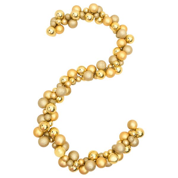 vidaXL Vianočná girlanda z gulí zlatá 175 cm polystyrén