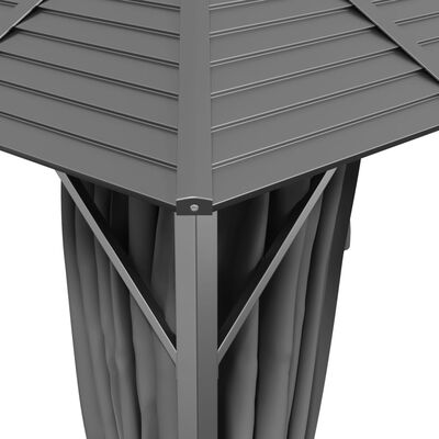 vidaXL Altánok s bočnými stenami a dvojitou strechou 3x3 m antracitový