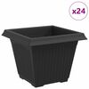 vidaXL &Scaron;tvorcov&yacute; črepn&iacute;k na kvety 24 pcs Čierna 38 x 38 x 30 cm Plast