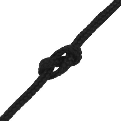 vidaXL Lodné lano čierne 4 mm 500 m polypropylén