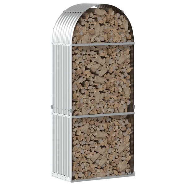 vidaXL Držiak na polen&aacute; strieborn&yacute; 80x45x190 cm pozinkovan&aacute; oceľ