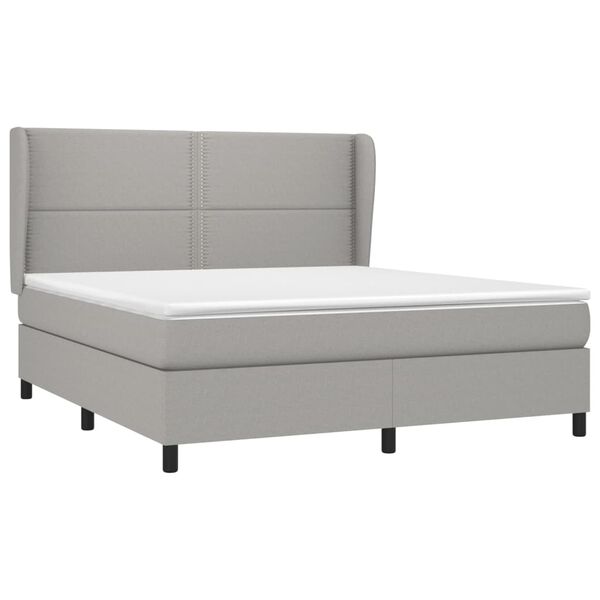 vidaXL Boxspring posteľ s matracom bledosiv&aacute; 180x200 cm l&aacute;tka