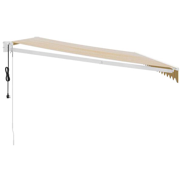 vidaXL Automatick&aacute; zaťahovacia mark&iacute;za, žlt&aacute; a biela 5x3 m